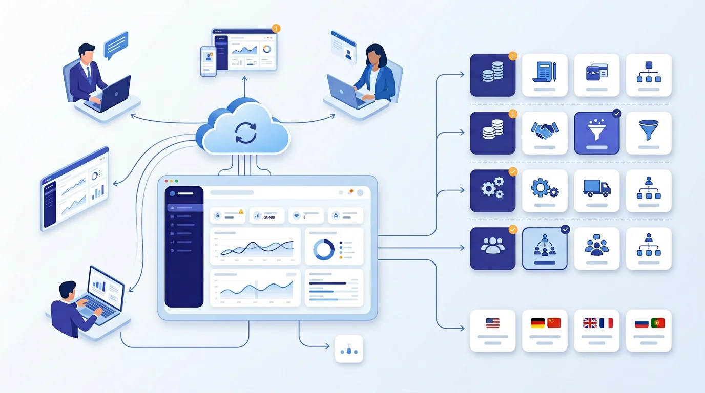 SaaS cloud ERP platform interface